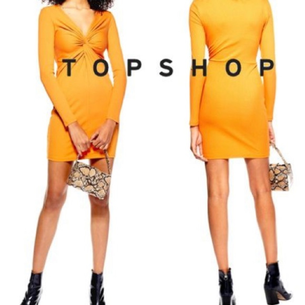 Topshop Ribbed Knot Dress